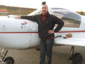 Instructor and tow pilot Pierre Moreau with Juliette
