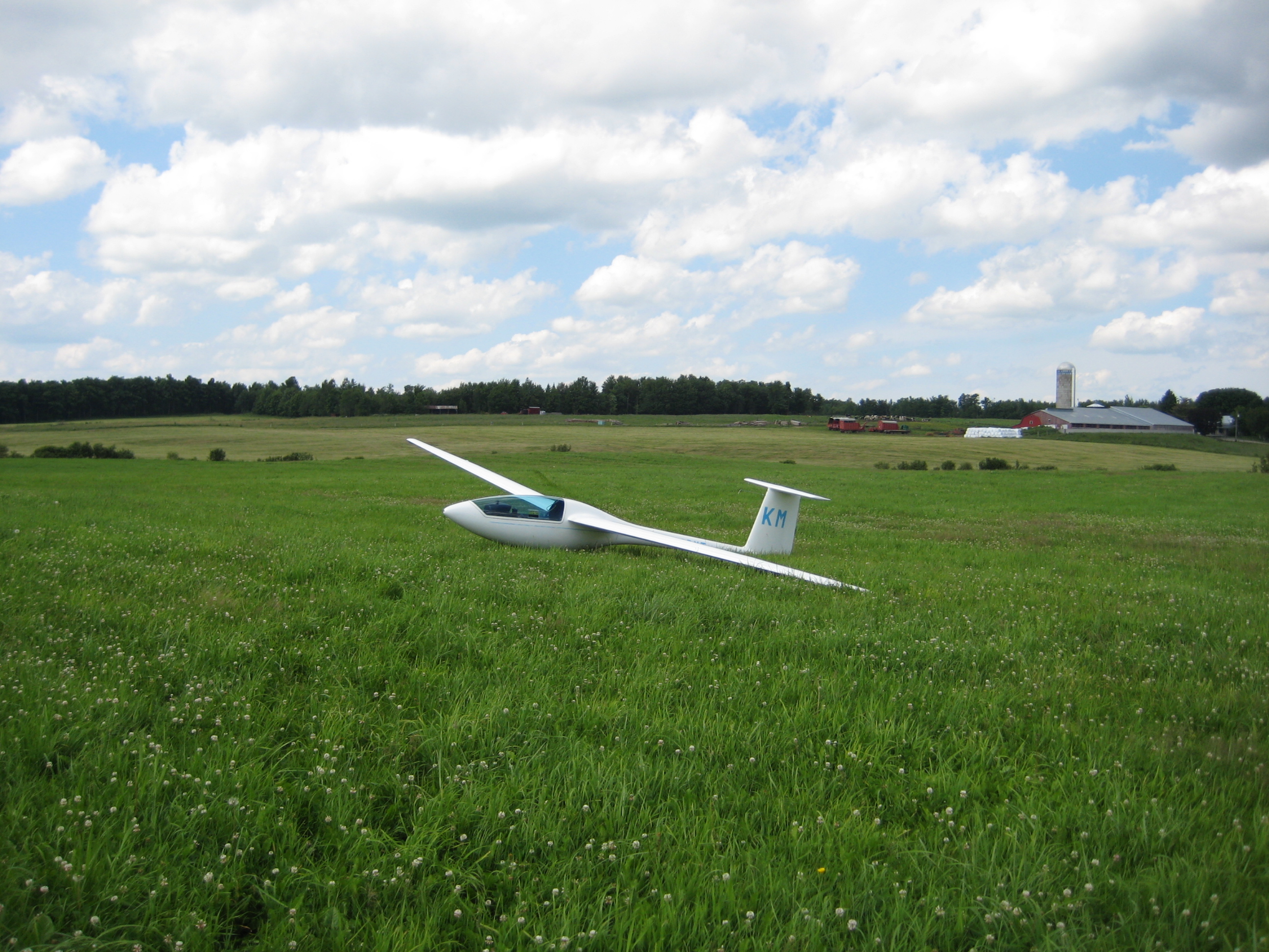 50 km from the club with too much altitude above me.  First real outlanding.